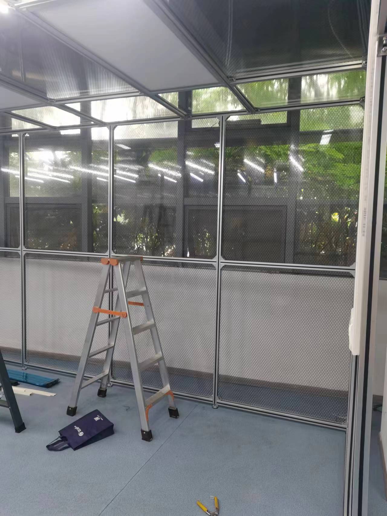 十万级网格帘无尘棚结构示意图